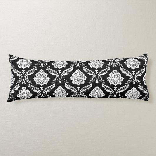 Coussins Longs Damas Rococo 2 voies Noir+Blanc (Devant)