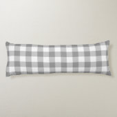 Coussins Longs Damier Vichy Buffle Gris Rustique Maison de Campag (Dos)