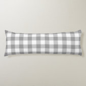Coussins Longs Damier Vichy Buffle Gris Rustique Maison de Campag (Devant)