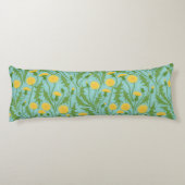 Coussins Longs Dandelions, vert, jaune et bleu (Dos)