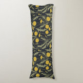 Coussins Longs Dandelions, vert, jaune et noir (Devant (Vertical))