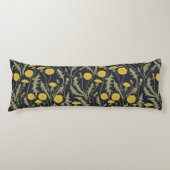 Coussins Longs Dandelions, vert, jaune et noir (Devant)