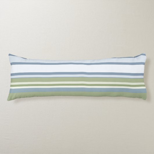 Coussins Longs Dark Pastel Blue and Spring Rain Stripes (Devant)