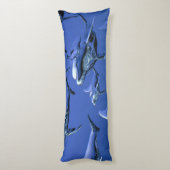 Coussins Longs Dauphin bleu (Dos (Vertical))
