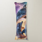 Coussins Longs Dauphins et méduses cosmiques dans l'espace (Devant (Vertical))