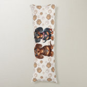 Coussins Longs De mignons amis dachshund (Devant (Vertical))