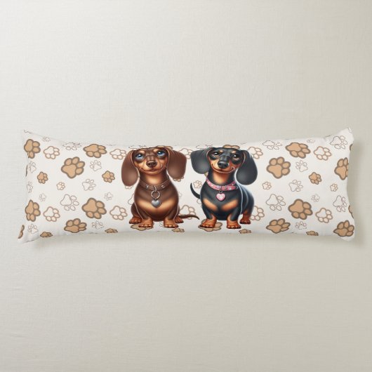 Coussins Longs De mignons amis dachshund (Devant)