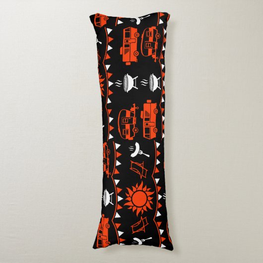 Coussins Longs Décor camping Caravan (Devant (Vertical))