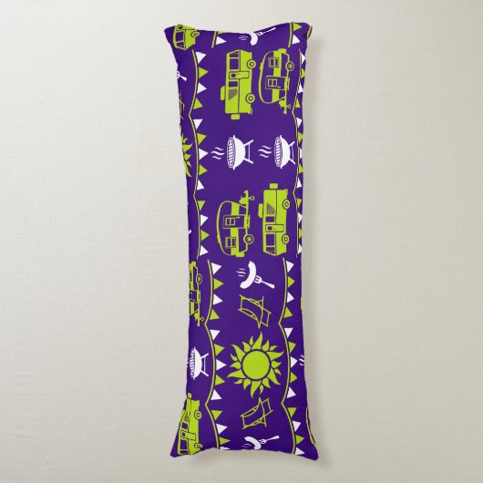 Coussins Longs Décor camping Caravan (Devant (Vertical))