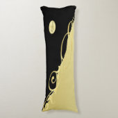 Coussins Longs Décor de luxe sur or & noir, Monogramme (Devant (Vertical))