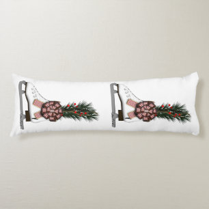 Coussins Longs Décoration de Noël en patin à glace avec nœud tart