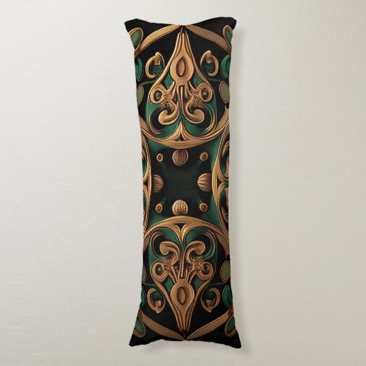 Coussins Longs Décoration Motif en bronze vert (Devant (Vertical))