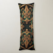 Coussins Longs Décoration Motif en bronze vert (Dos (Vertical))