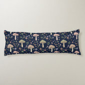 Coussins Longs Deep Navy Fungi Seamless Moody Dark Academia (Dos)