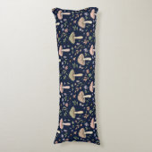 Coussins Longs Deep Navy Fungi Seamless Moody Dark Academia (Devant (Vertical))