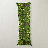 Coussins Longs Dendroctones et fougères, feuilles verts (Devant (Vertical))