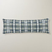 Coussins Longs Denim Blue Sage Vert Blanc Motif (Dos)