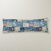 Coussins Longs Denim Patchwork (Dos)