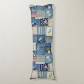 Coussins Longs Denim Patchwork (Devant (Vertical))