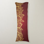 Coussins Longs Dentelle d'or de feuille sur l'arrière - plan (Devant (Vertical))