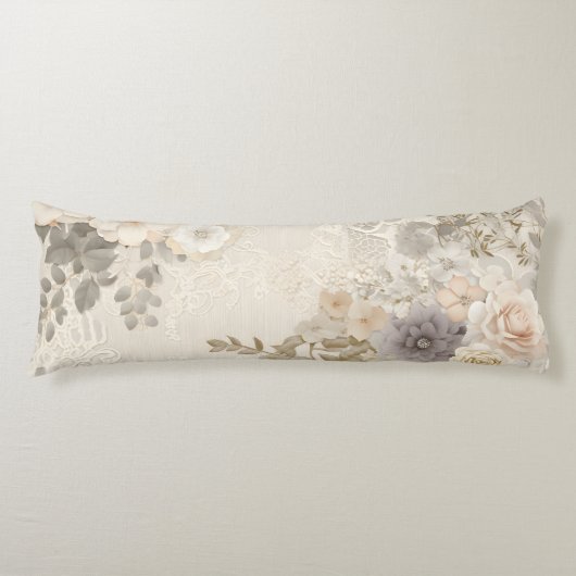 Coussins Longs Dentelle et fleurs (Devant)