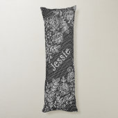 Coussins Longs Dentelle florale transparente unique personnalisée (Dos (Vertical))