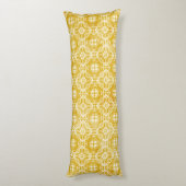 Coussins Longs Dentelle jaune et blanche moutarde (Dos (Vertical))