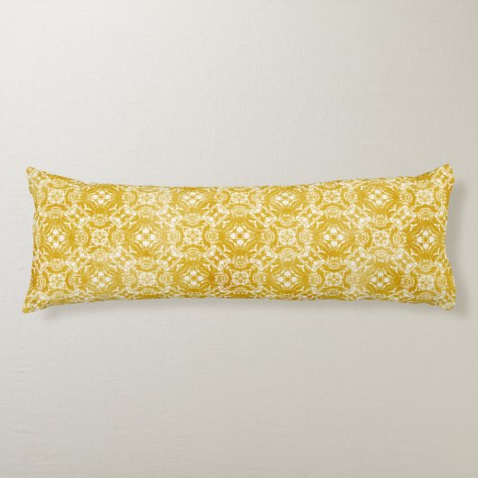 Coussins Longs Dentelle jaune et blanche moutarde (Devant)