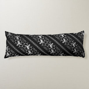 Coussins Longs Dentelle noire avec dégradé gris et blanc
