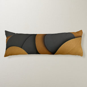 Coussins Longs Design abstrait géométrique noir et or de luxe