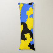 Coussins Longs Design Abstrait Jaune Bleu Noir Motif moderne (Devant (Vertical))
