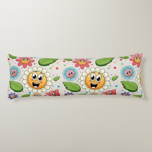 Coussins Longs Design arrière - plan transparent avec fleurs colo (Dos)