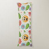 Coussins Longs Design arrière - plan transparent avec fleurs colo (Devant (Vertical))