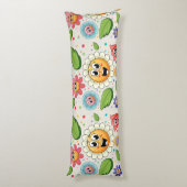 Coussins Longs Design arrière - plan transparent avec fleurs colo (Dos (Vertical))