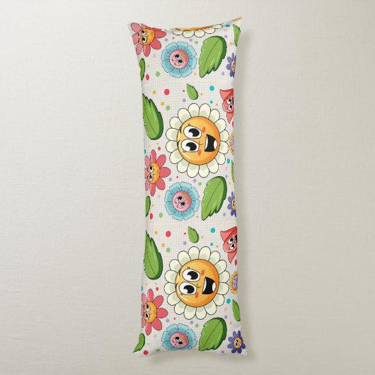 Coussins Longs Design arrière - plan transparent avec fleurs colo (Dos (Vertical))