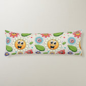 Coussins Longs Design arrière - plan transparent avec fleurs colo (Devant)