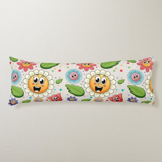 Coussins Longs Design arrière - plan transparent avec fleurs colo (Devant)