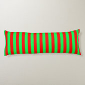 Coussins Longs Design de bandes rouge et verte (Dos)