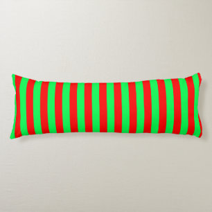 Coussins Longs Design de bandes rouge et verte