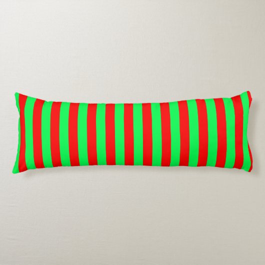 Coussins Longs Design de bandes rouge et verte (Devant)