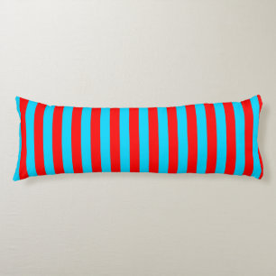 Coussins Longs Design de bandes rouges et bleues