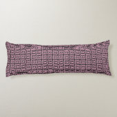 Coussins Longs Design de clé grecque - rose et noir (Dos)
