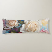 Coussins Longs Design de peinture Rose Bouquet (Dos)