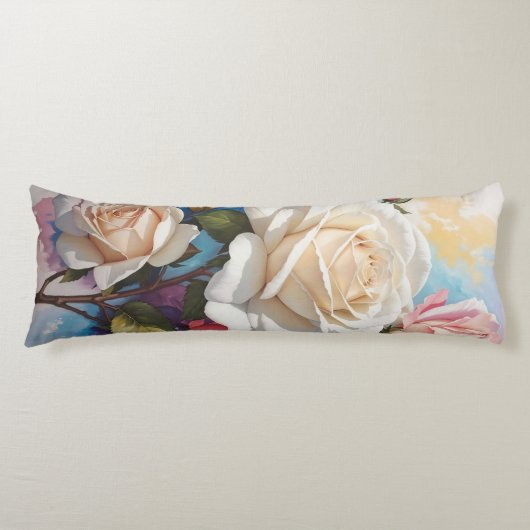 Coussins Longs Design de peinture Rose Bouquet (Devant)