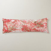 Coussins Longs Design de tissu rouge vif avec plancher complexe (Dos)