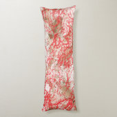 Coussins Longs Design de tissu rouge vif avec plancher complexe (Dos (Vertical))