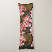 Coussins Longs design d'un mur rouge et noir suspendu (Dos (Vertical))