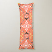 Coussins Longs Design élégant Saumon Peach Pink Floral Abstract D (Dos (Vertical))