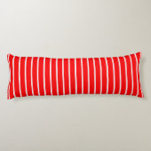 Coussins Longs Design en bandes rouge et blanc (Dos)