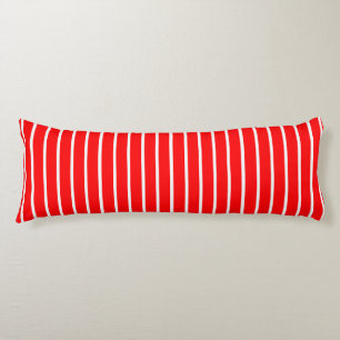 Coussins Longs Design en bandes rouge et blanc